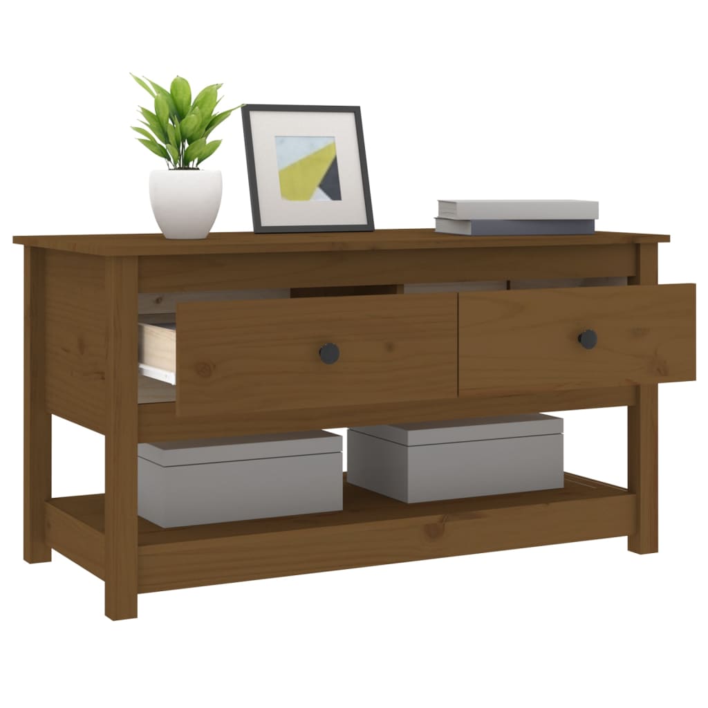 Sohvapöytä hunajanruskea 102x49x55 cm täysi mänty - Sisustajankoti.fi