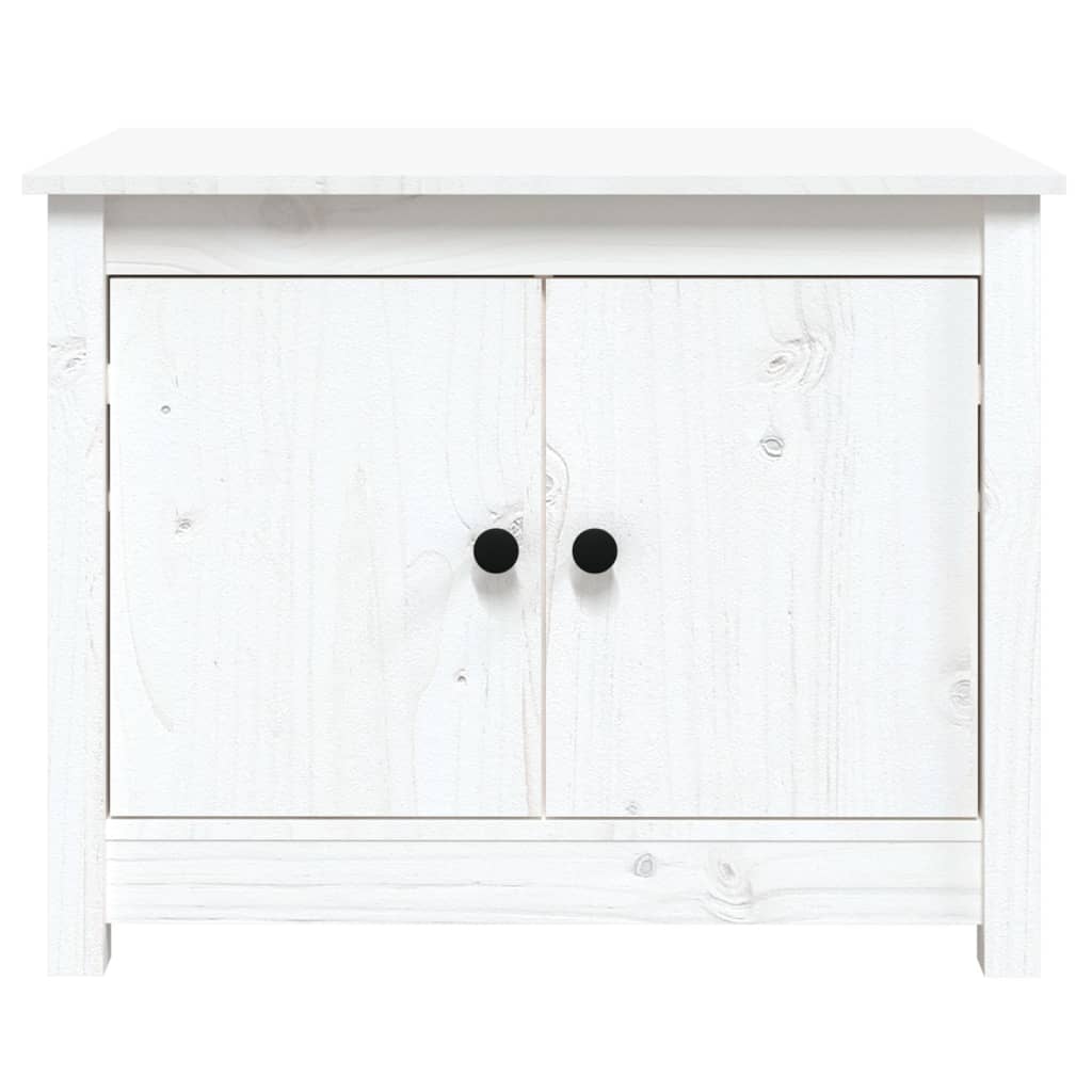 Sohvapöytä valkoinen 71x49x55 cm täysi mänty - Sisustajankoti.fi