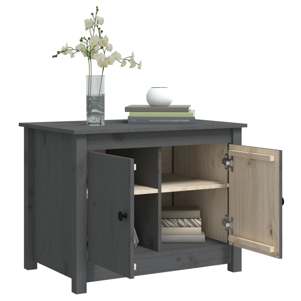 Sohvapöytä harmaa 71x49x55 cm täysi mänty - Sisustajankoti.fi