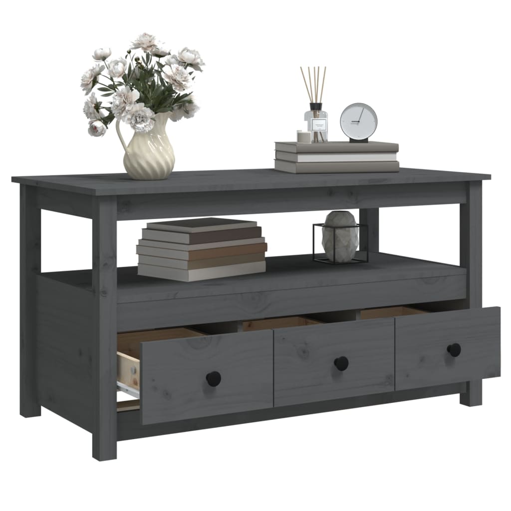 Sohvapöytä harmaa 102x49x55 cm täysi mänty - Sisustajankoti.fi