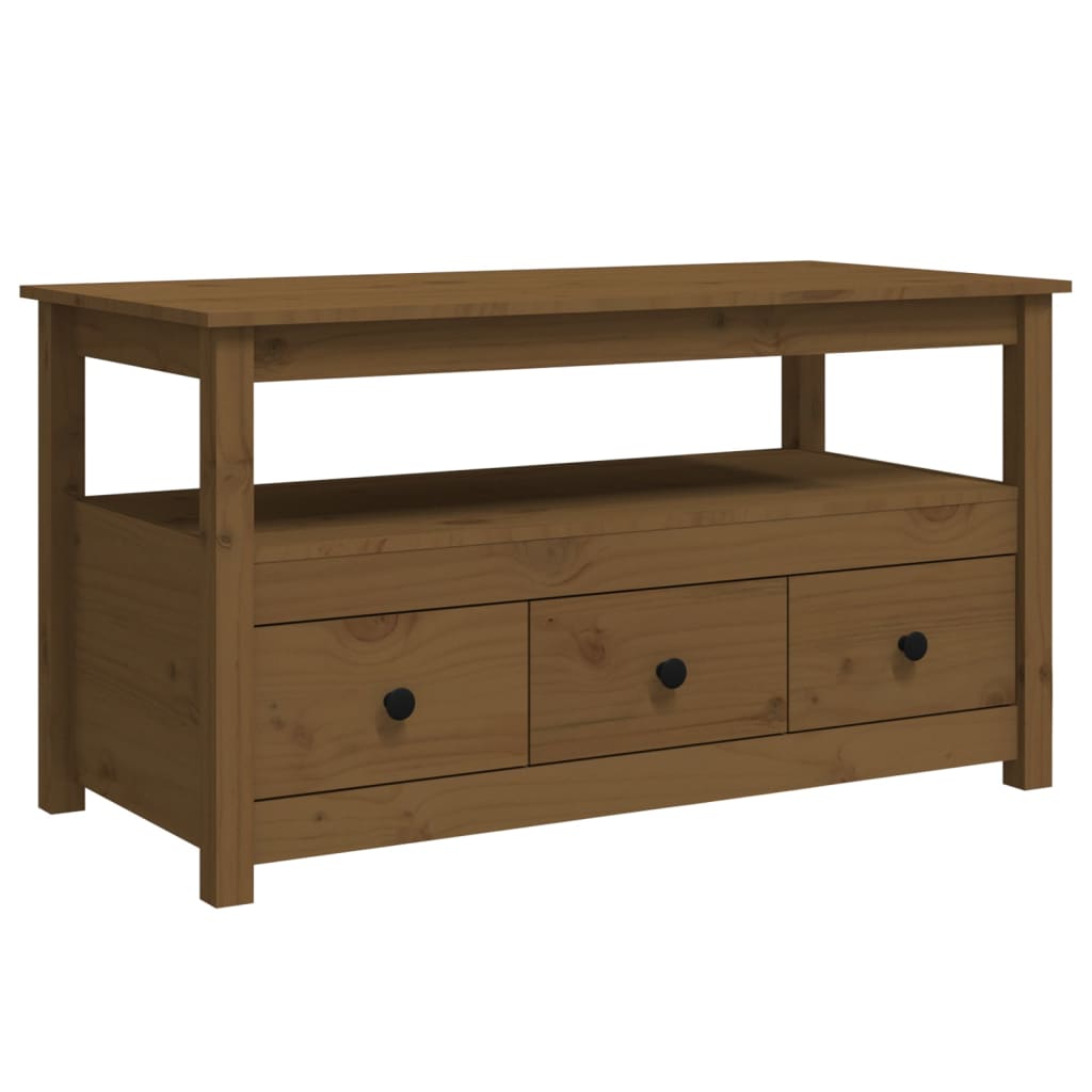 Sohvapöytä hunajanruskea 102x49x55 cm täysi mänty - Sisustajankoti.fi