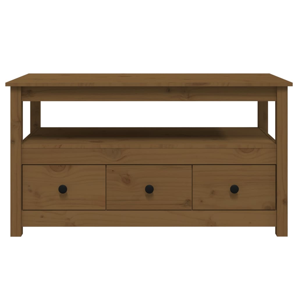 Sohvapöytä hunajanruskea 102x49x55 cm täysi mänty - Sisustajankoti.fi