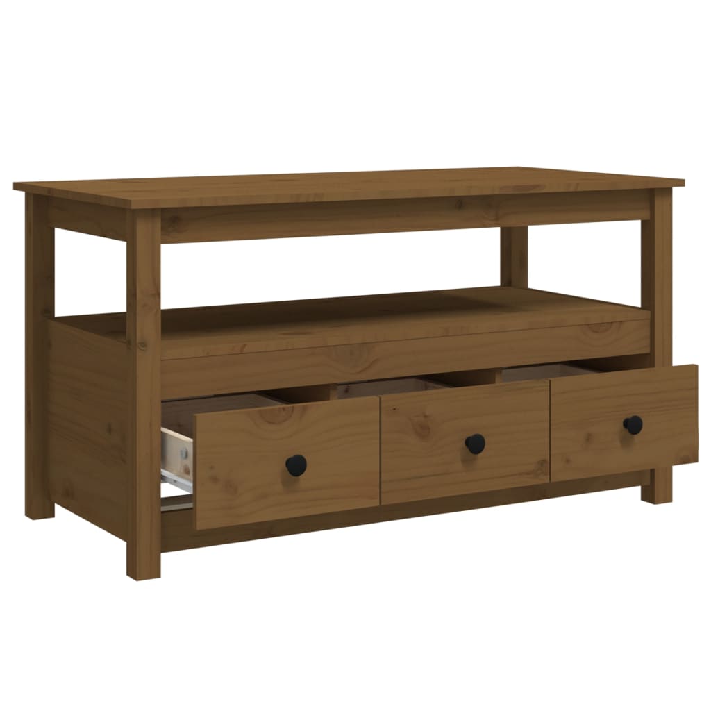 Sohvapöytä hunajanruskea 102x49x55 cm täysi mänty - Sisustajankoti.fi