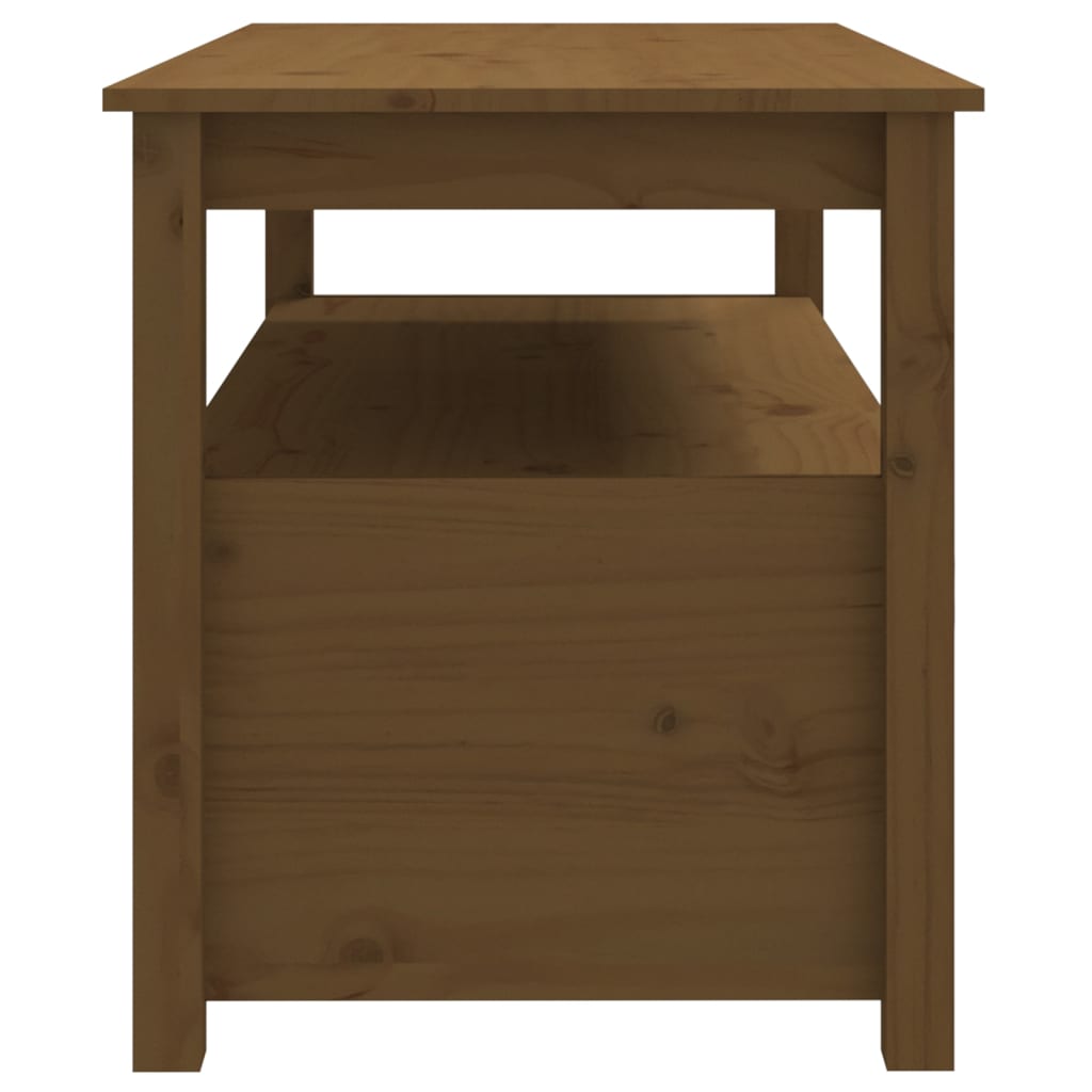 Sohvapöytä hunajanruskea 102x49x55 cm täysi mänty - Sisustajankoti.fi