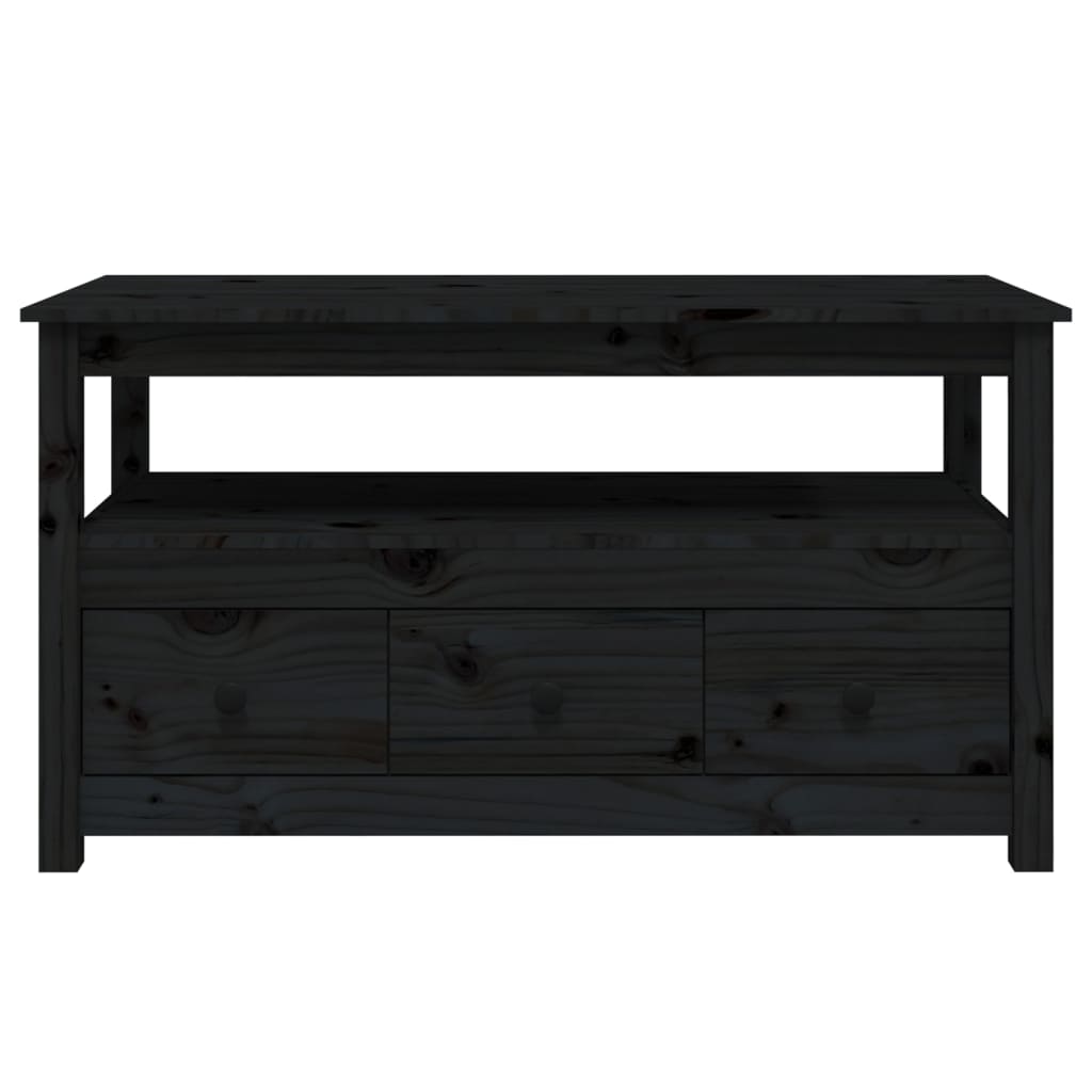 Sohvapöytä musta 102x49x55 cm täysi mänty - Sisustajankoti.fi