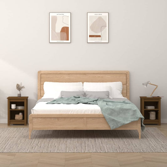 Yöpöydät 2 kpl hunajanruskea 40x35x55 cm täysi mänty - Sisustajankoti.fi