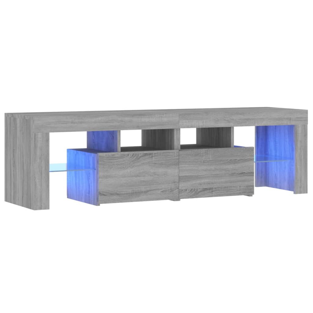 TV-taso LED-valoilla harmaa Sonoma 140x36,5x40 cm - Sisustajankoti.fi