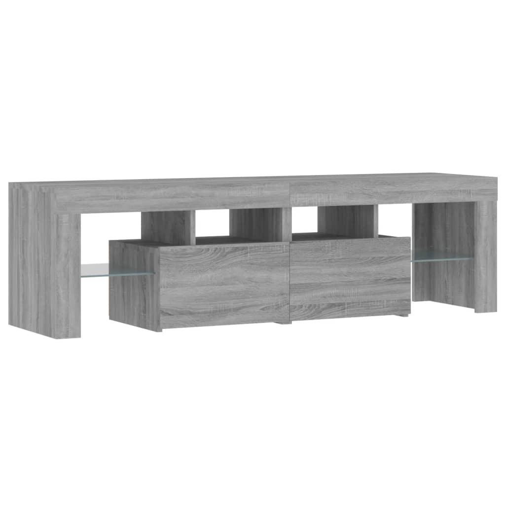 TV-taso LED-valoilla harmaa Sonoma 140x36,5x40 cm - Sisustajankoti.fi