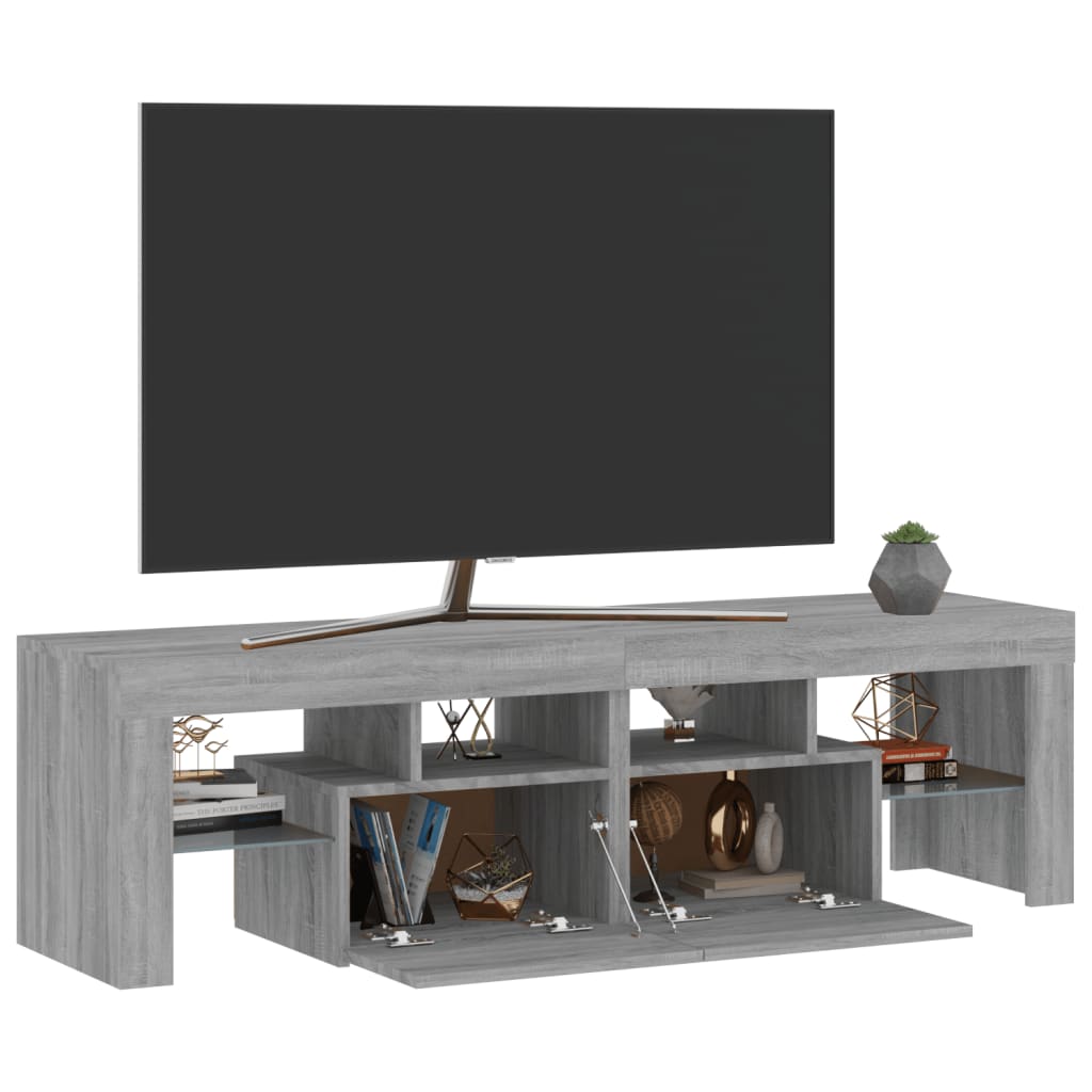 TV-taso LED-valoilla harmaa Sonoma 140x36,5x40 cm - Sisustajankoti.fi