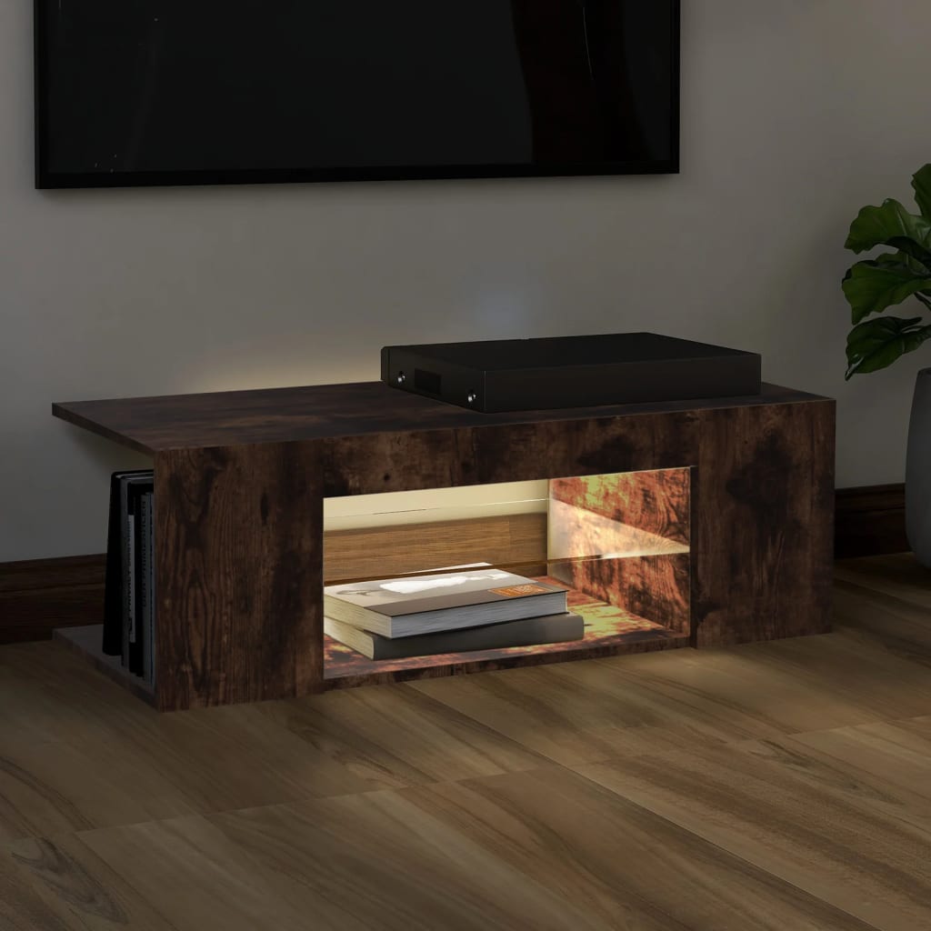 TV-taso LED-valoilla savutammi 90x39x30 cm - Sisustajankoti.fi