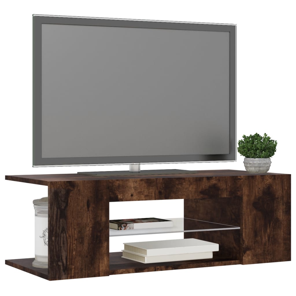 TV-taso LED-valoilla savutammi 90x39x30 cm - Sisustajankoti.fi