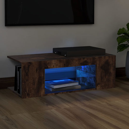TV-taso LED-valoilla savutammi 90x39x30 cm - Sisustajankoti.fi