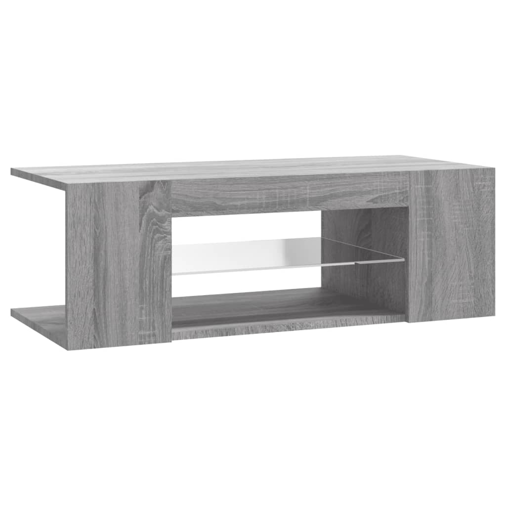 TV-taso LED-valoilla harmaa Sonoma 90x39x30 cm - Sisustajankoti.fi
