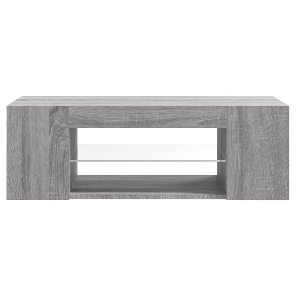 TV-taso LED-valoilla harmaa Sonoma 90x39x30 cm - Sisustajankoti.fi