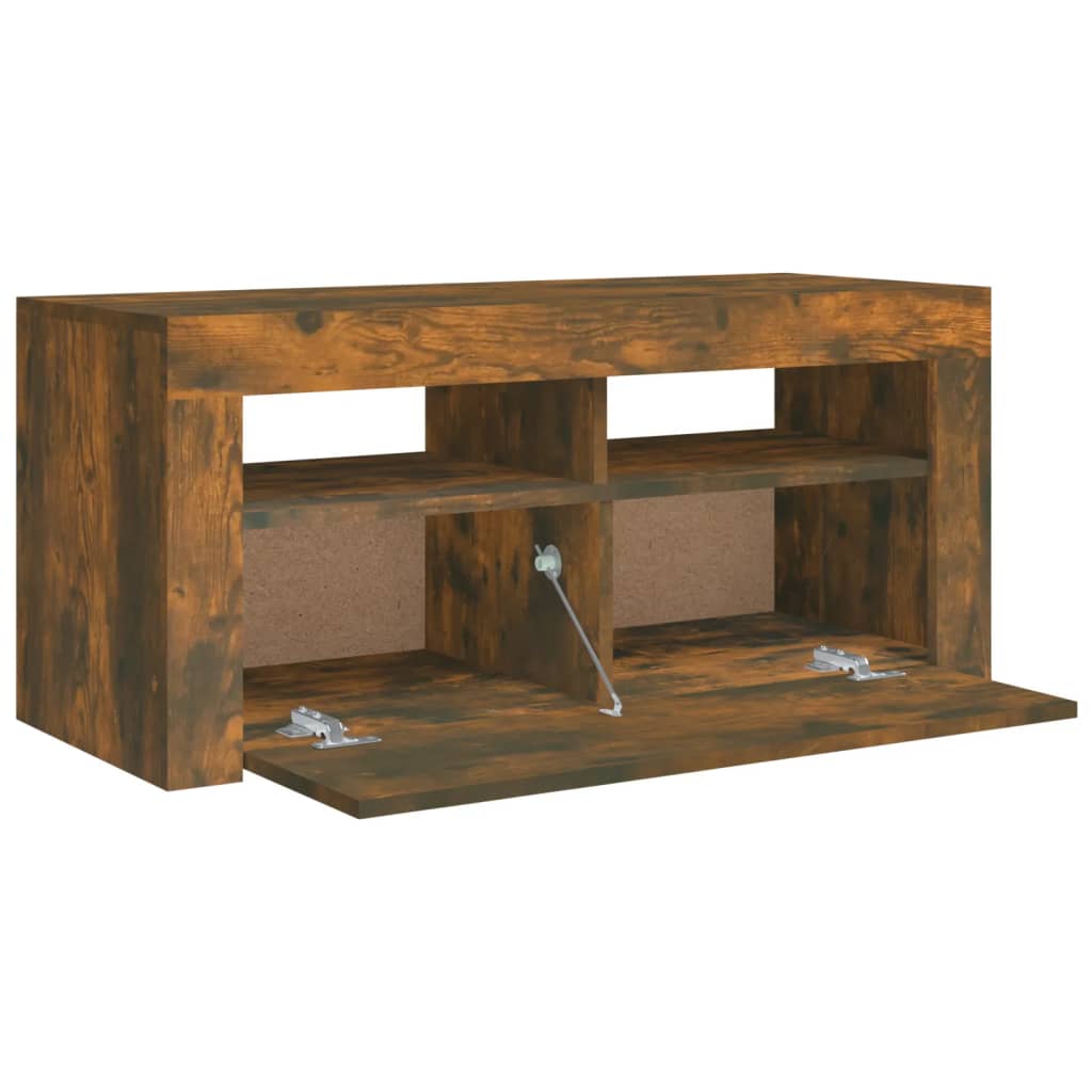 TV-taso LED-valoilla savutammi 90x35x40 cm - Sisustajankoti.fi
