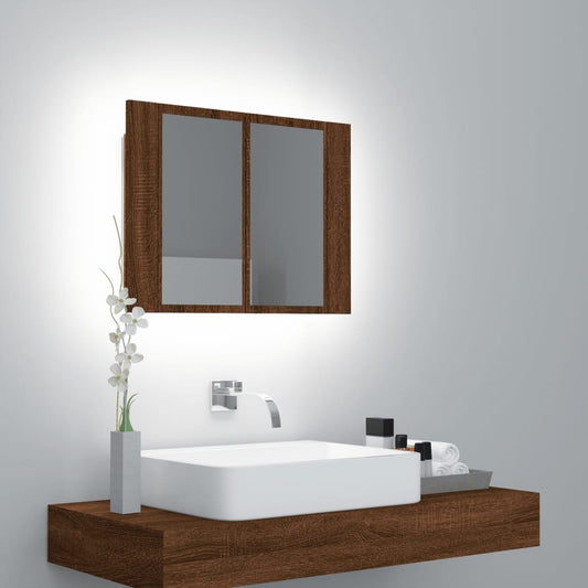 LED peilikaappi ruskea tammi 60x12x45 cm tekninen puu - Sisustajankoti.fi