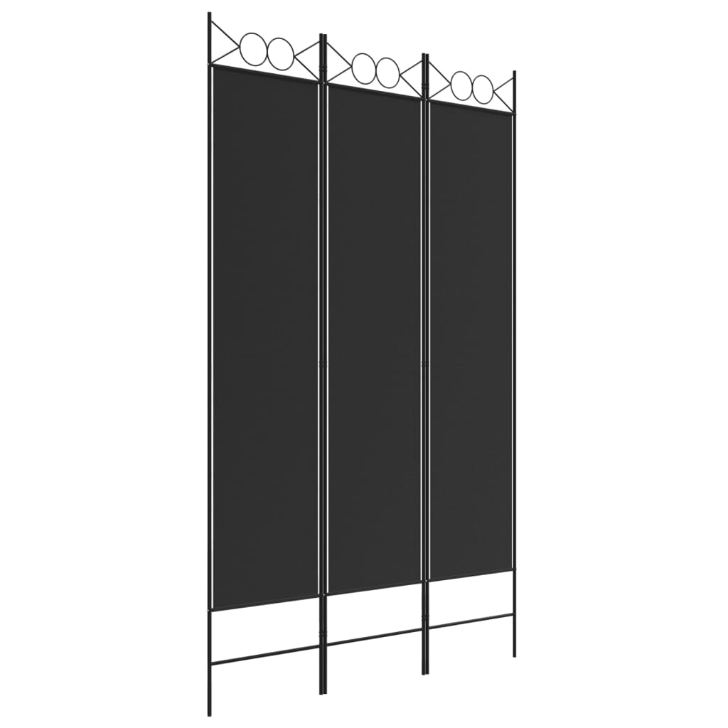 3-paneelinen Tilanjakaja musta 120x200 cm kangas - Sisustajankoti.fi