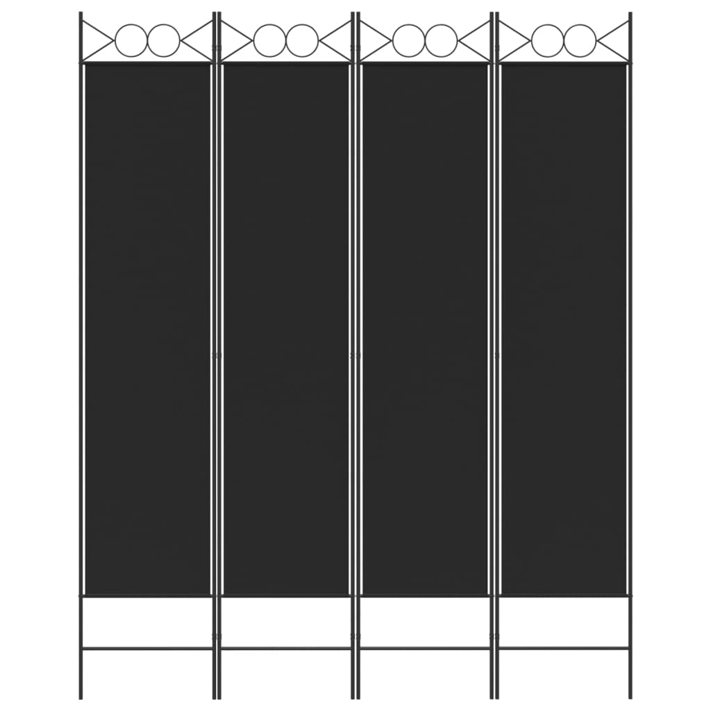 4-Paneelinen Tilanjakaja musta 160x200 cm kangas - Sisustajankoti.fi