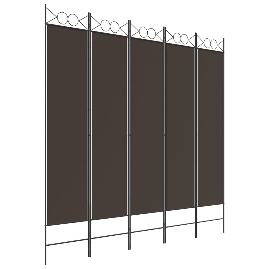 5-paneelinen Tilanjakaja ruskea 200x200 cm kangas - Sisustajankoti.fi
