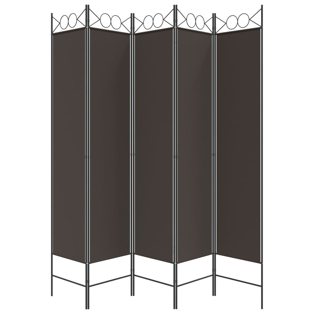 5-paneelinen Tilanjakaja ruskea 200x200 cm kangas - Sisustajankoti.fi
