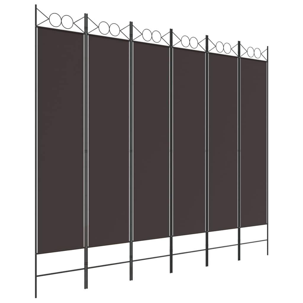 6-paneelinen Tilanjakaja ruskea 240x200 cm kangas - Sisustajankoti.fi