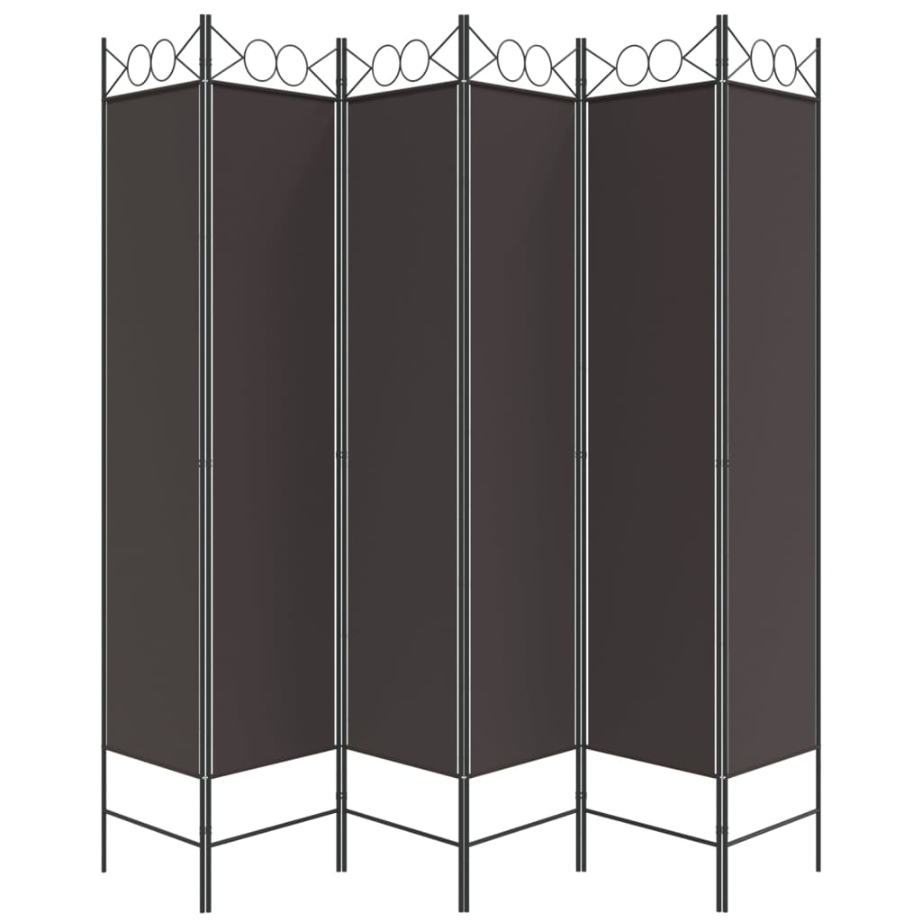 6-paneelinen Tilanjakaja ruskea 240x200 cm kangas - Sisustajankoti.fi