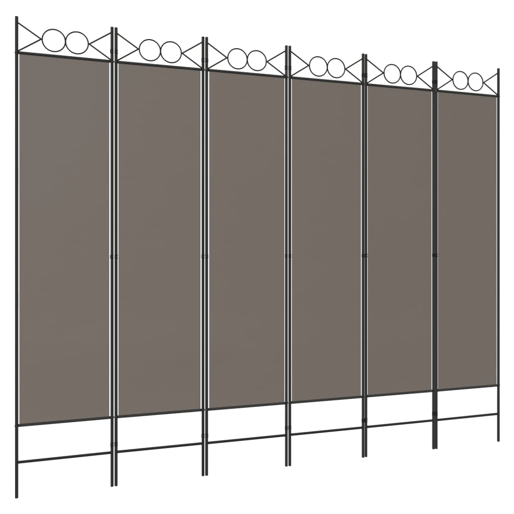 6-paneelinen Tilanjakaja antrasiitti 240x200 cm kangas - Sisustajankoti.fi