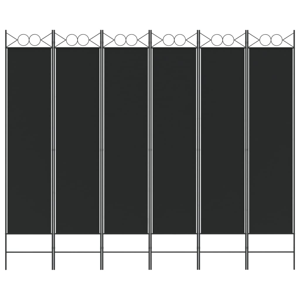 6-paneelinen Tilanjakaja musta 240x200 cm kangas - Sisustajankoti.fi