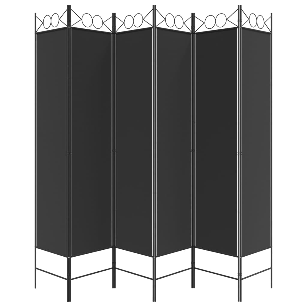 6-paneelinen Tilanjakaja musta 240x200 cm kangas - Sisustajankoti.fi