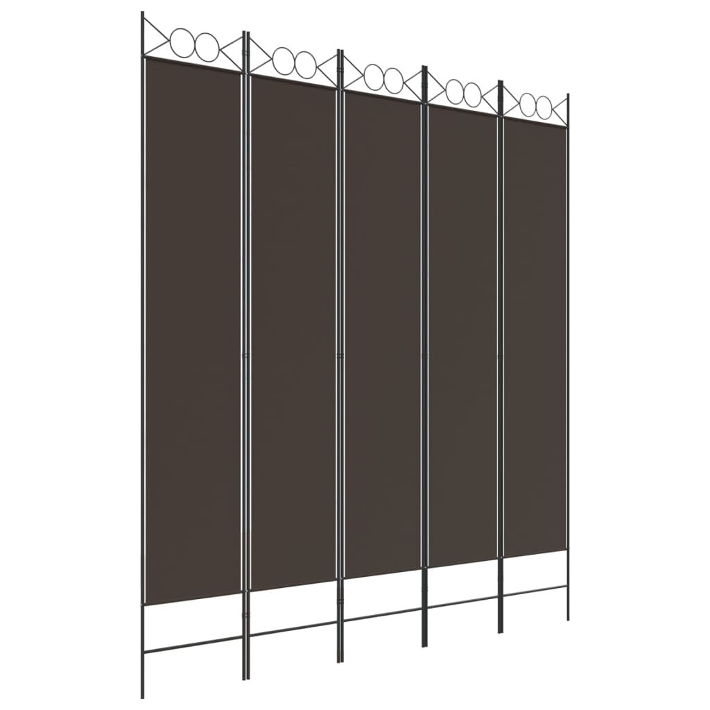 5-paneelinen Tilanjakaja ruskea 200x220 cm kangas - Sisustajankoti.fi