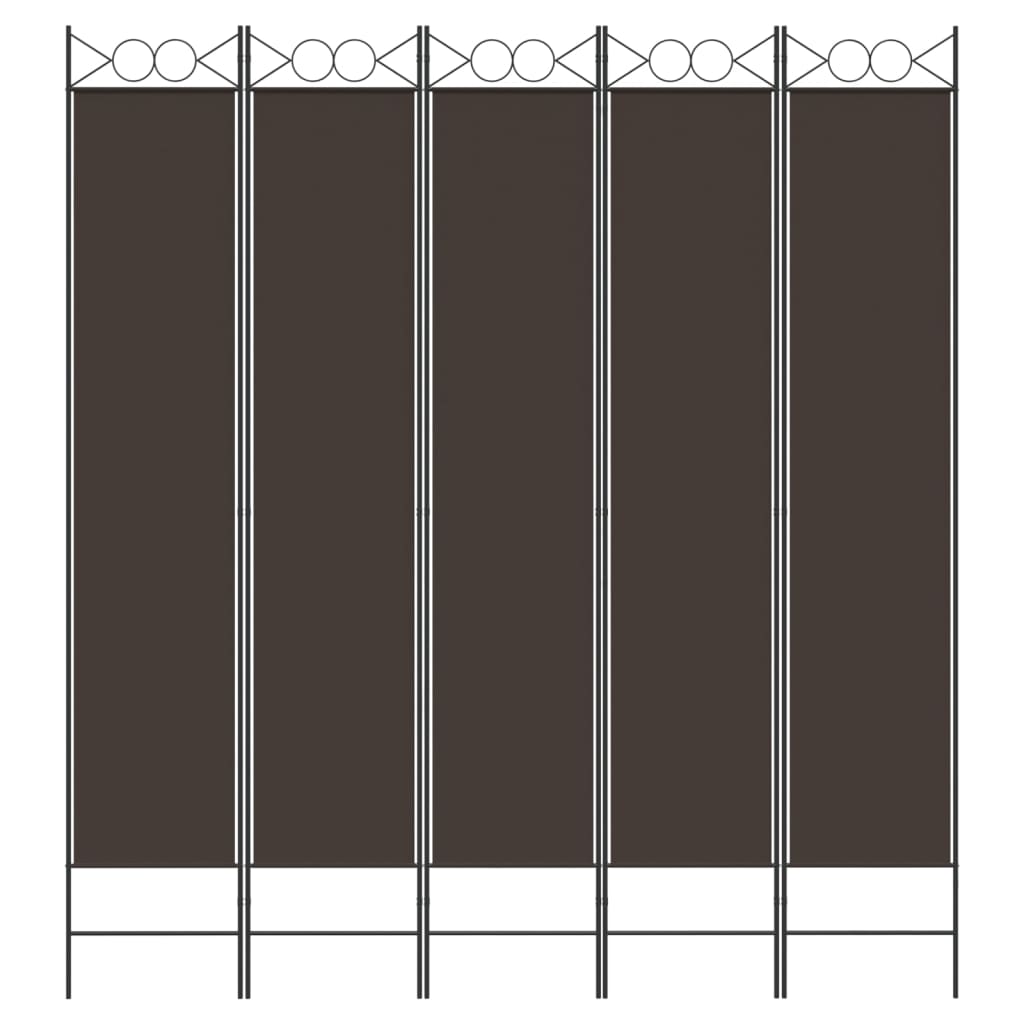5-paneelinen Tilanjakaja ruskea 200x220 cm kangas - Sisustajankoti.fi