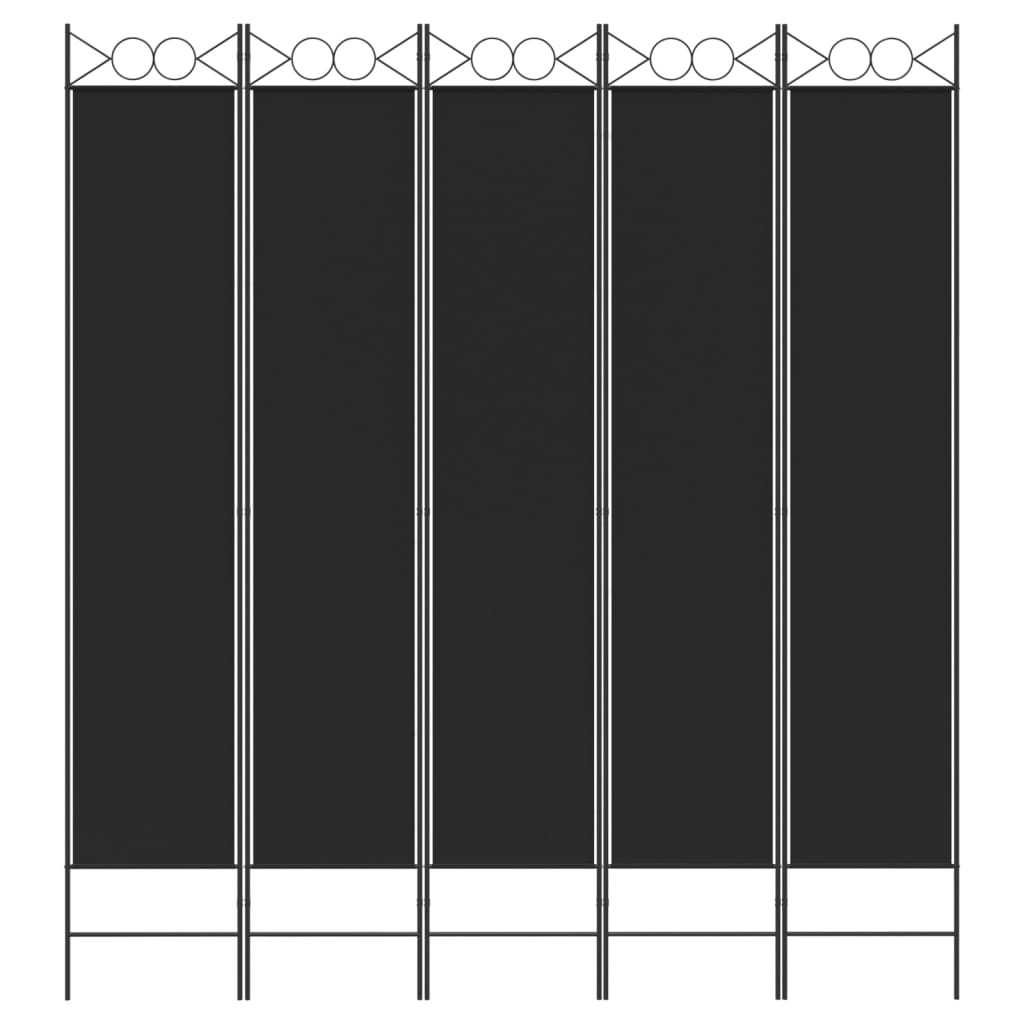 5-paneelinen Tilanjakaja musta 200x220 cm kangas - Sisustajankoti.fi