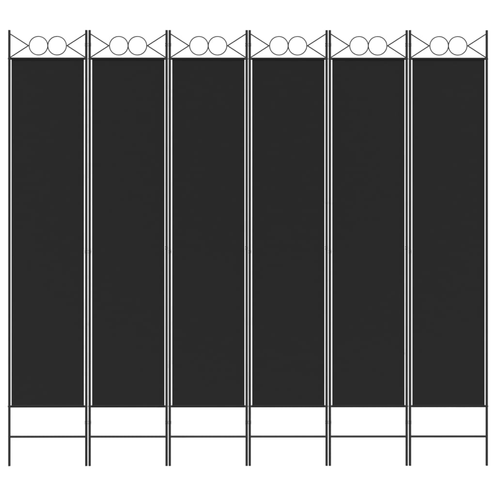 6-paneelinen Tilanjakaja musta 240x220 cm kangas - Sisustajankoti.fi