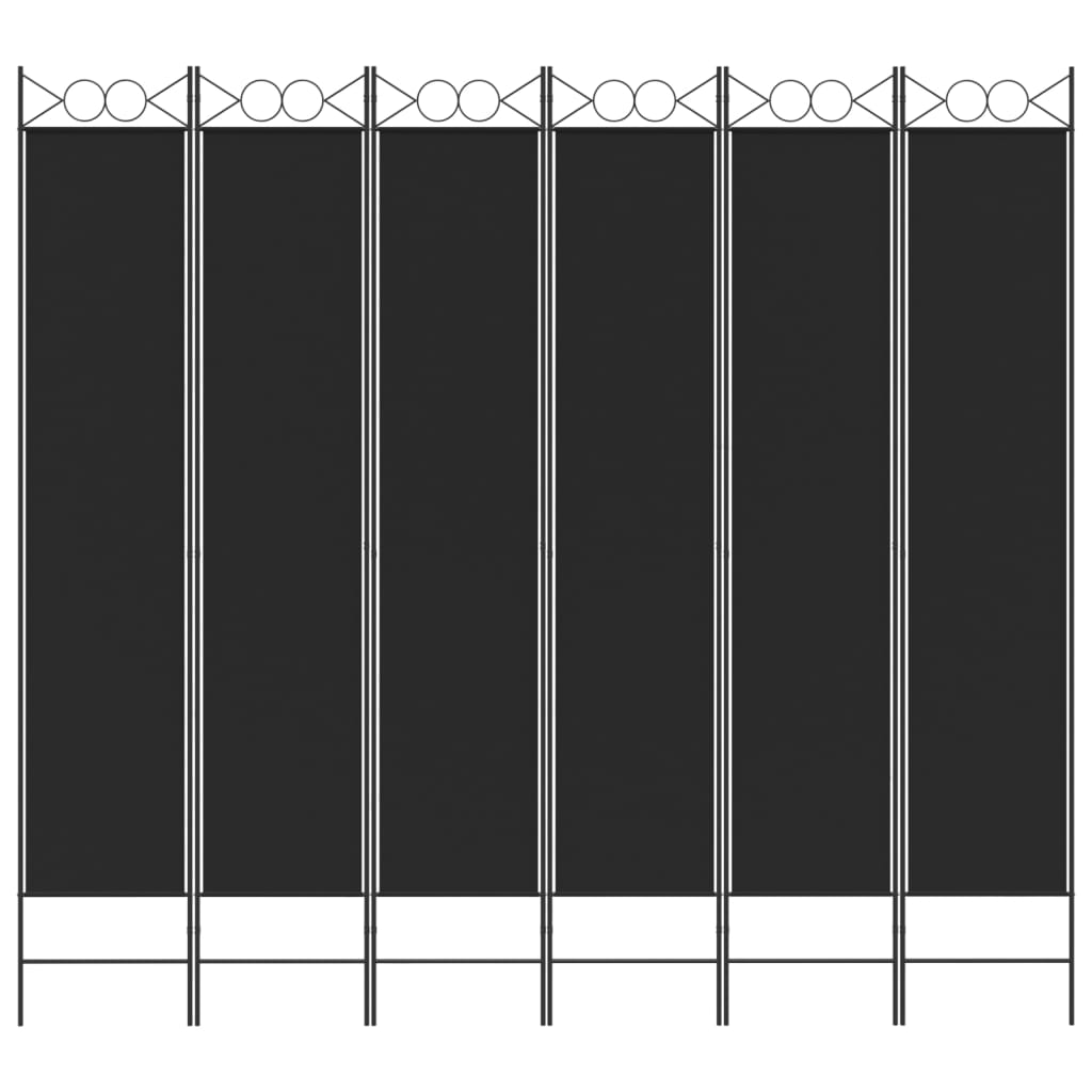 6-paneelinen Tilanjakaja musta 240x220 cm kangas - Sisustajankoti.fi