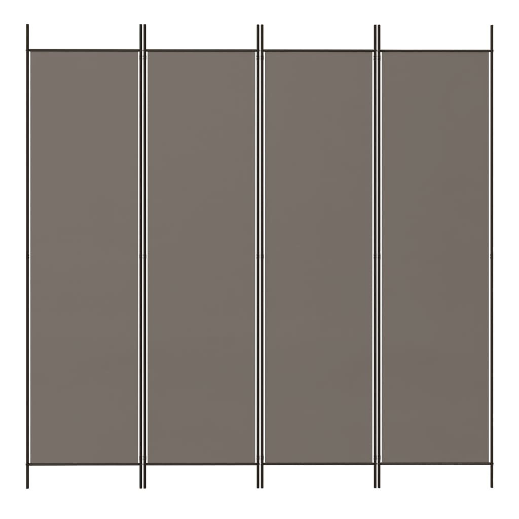 4-paneelinen Tilanjakaja antrasiitti 200x200 cm kangas - Sisustajankoti.fi