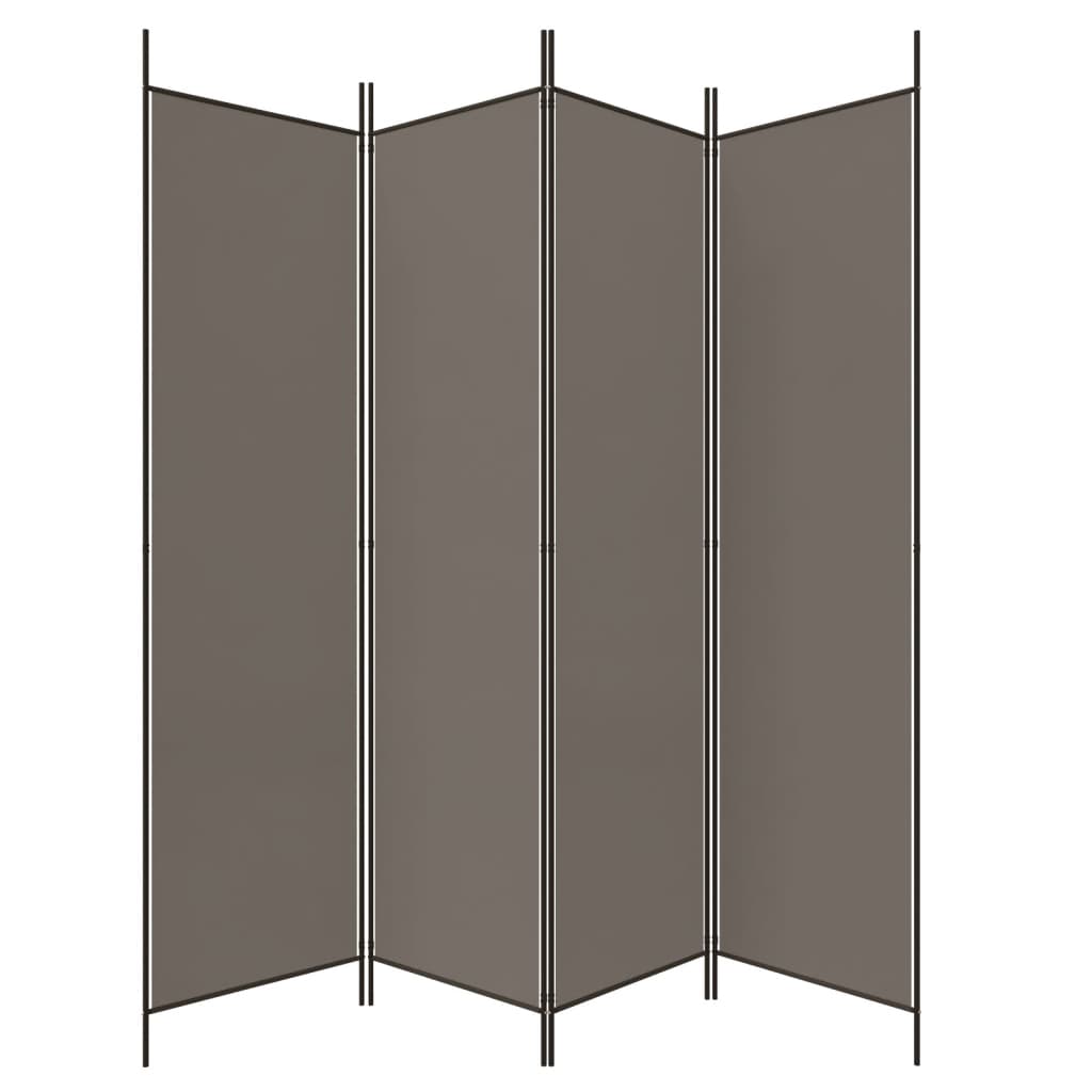 4-paneelinen Tilanjakaja antrasiitti 200x200 cm kangas - Sisustajankoti.fi