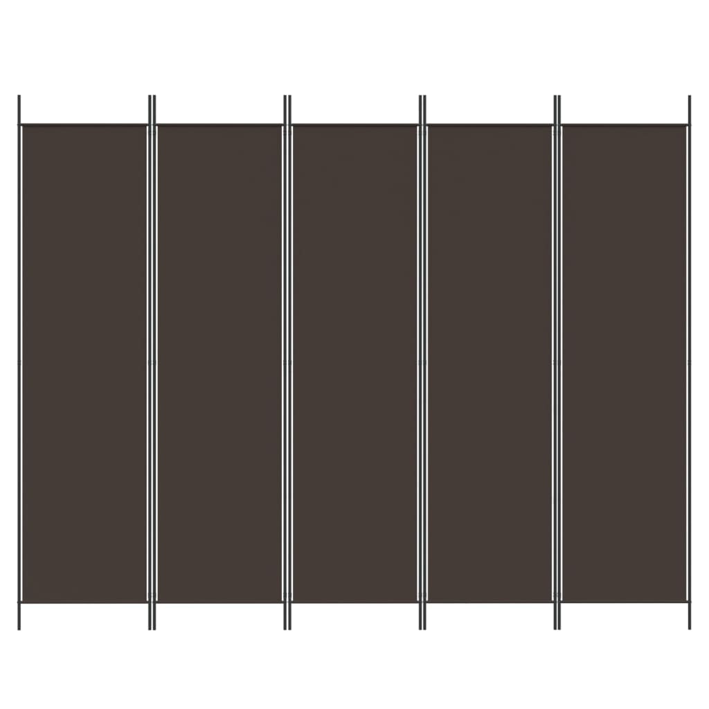 5-paneelinen Tilanjakaja ruskea 250x200 cm kangas - Sisustajankoti.fi