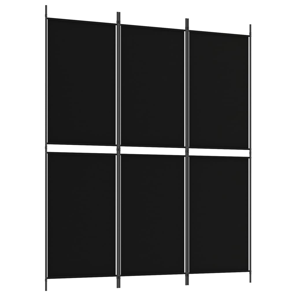 3-paneelinen Tilanjakaja musta 150x180 cm kangas - Sisustajankoti.fi