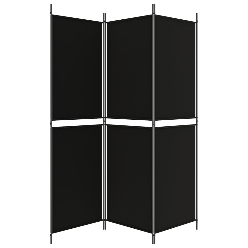 3-paneelinen Tilanjakaja musta 150x180 cm kangas - Sisustajankoti.fi