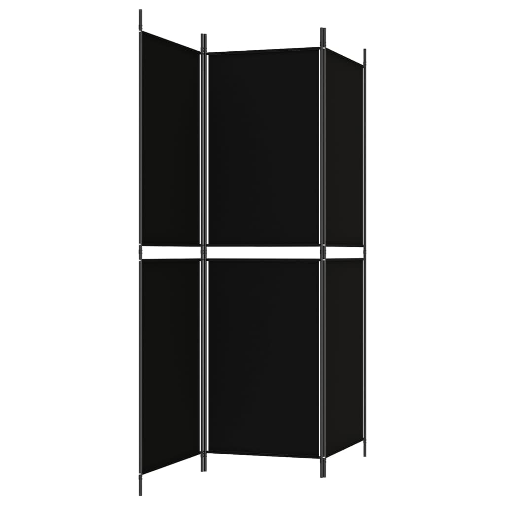 3-paneelinen Tilanjakaja musta 150x180 cm kangas - Sisustajankoti.fi