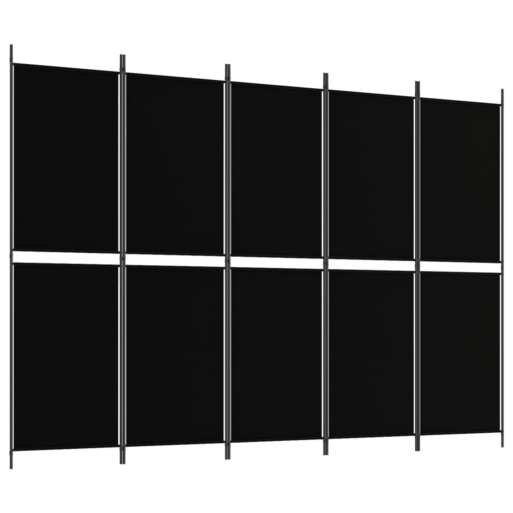 5-paneelinen Tilanjakaja musta 250x180 cm kangas - Sisustajankoti.fi