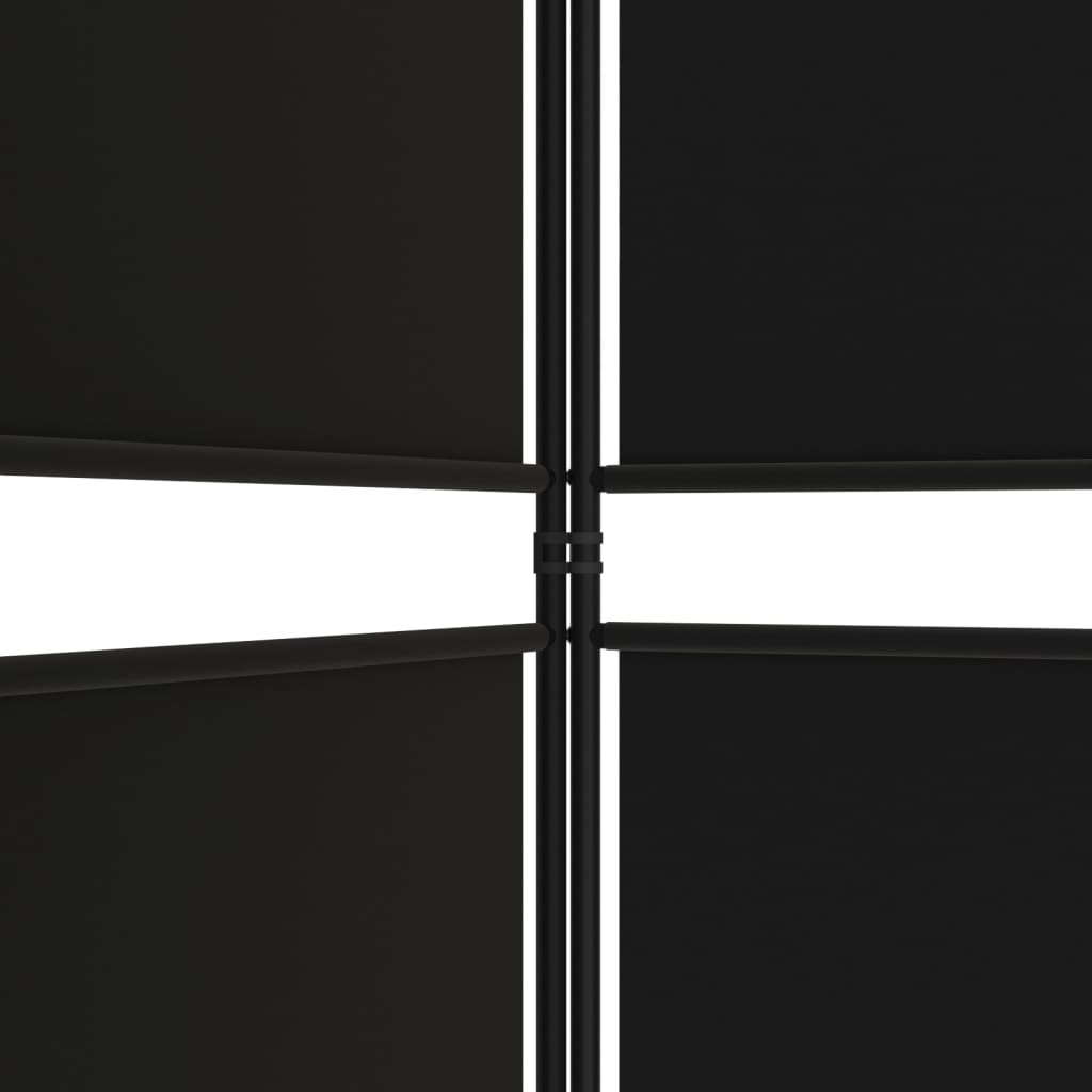 6-paneelinen Tilanjakaja musta 300x180 cm kangas - Sisustajankoti.fi