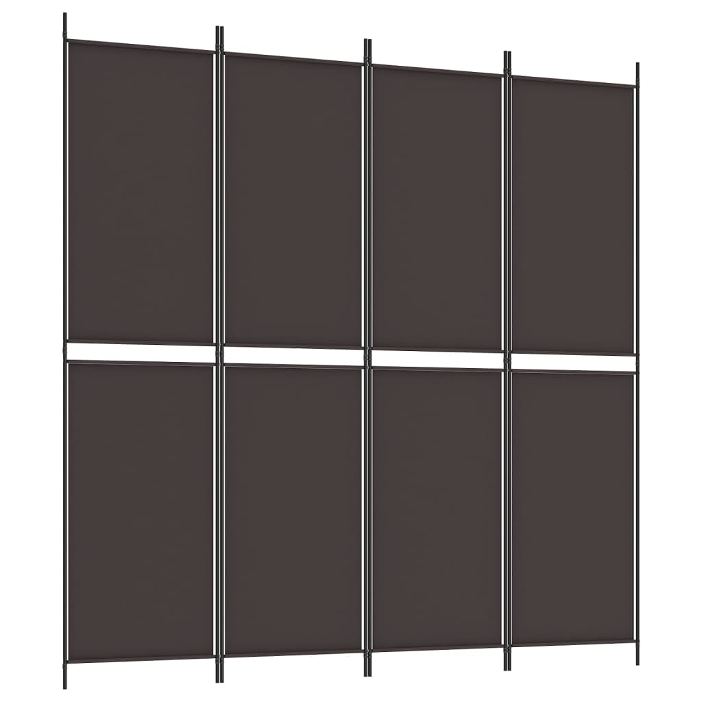 4-paneelinen Tilanjakaja ruskea 200x200 cm kangas - Sisustajankoti.fi
