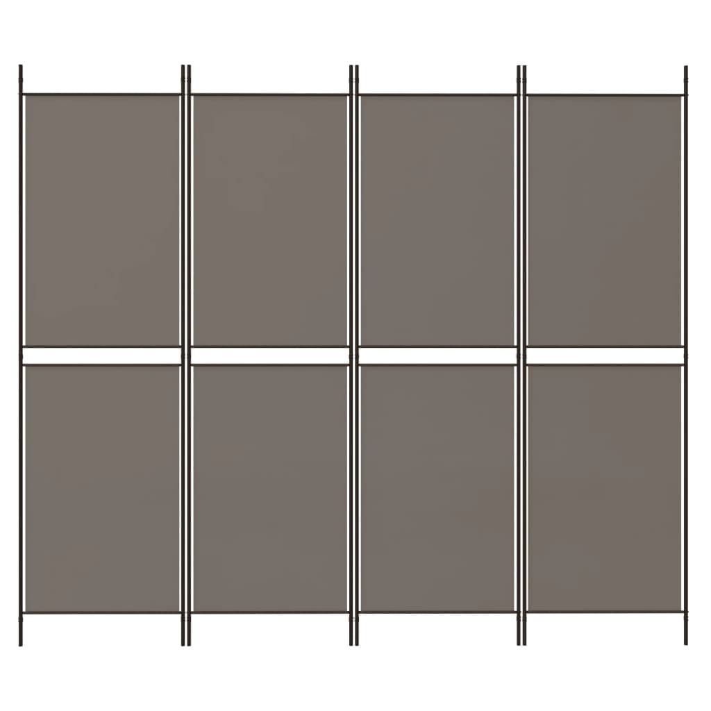 4-paneelinen Tilanjakaja antrasiitti 200x200 cm kangas - Sisustajankoti.fi