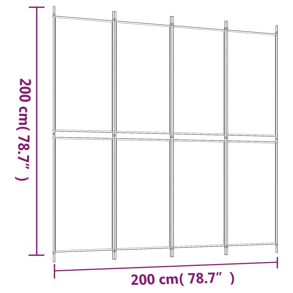 4-paneelinen Tilanjakaja antrasiitti 200x200 cm kangas - Sisustajankoti.fi