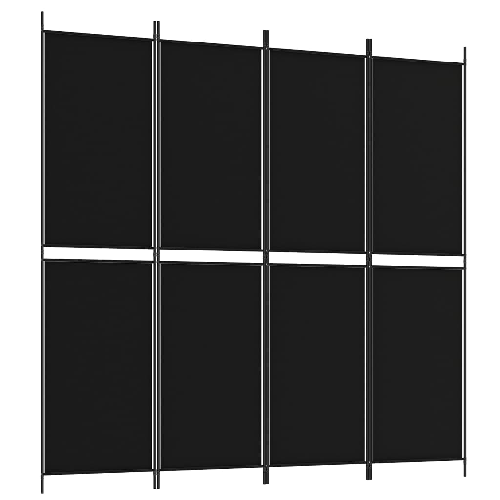 4-Paneelinen Tilanjakaja musta 200x200 cm kangas - Sisustajankoti.fi