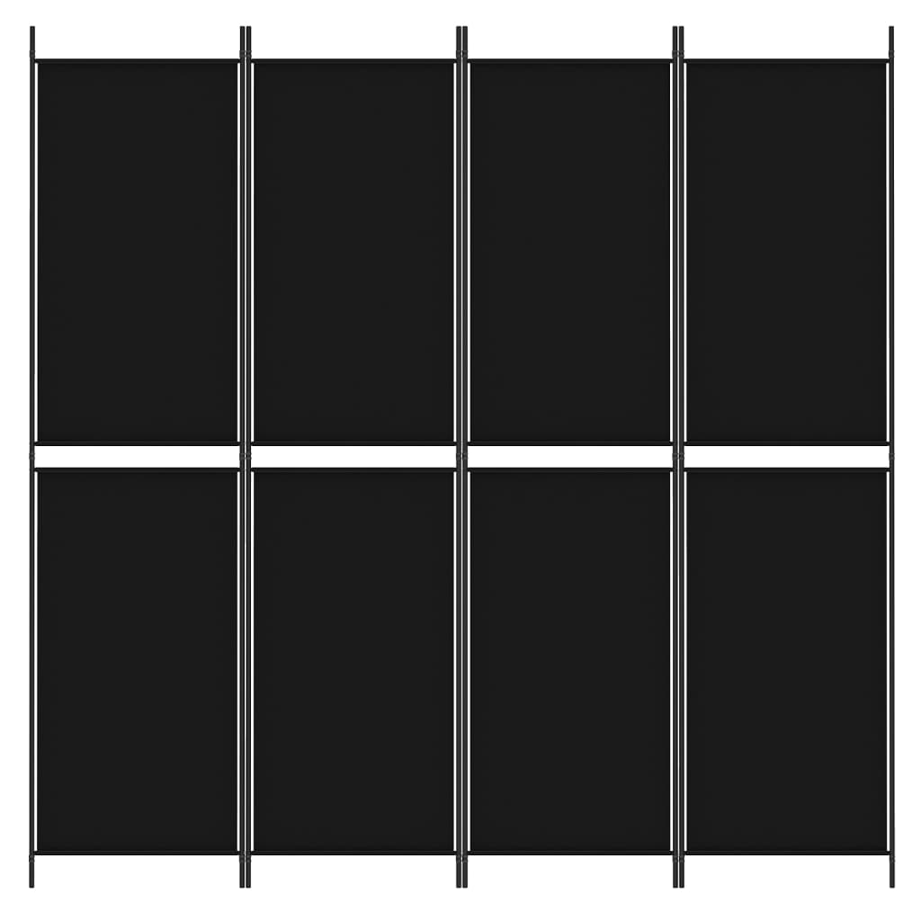 4-Paneelinen Tilanjakaja musta 200x200 cm kangas - Sisustajankoti.fi