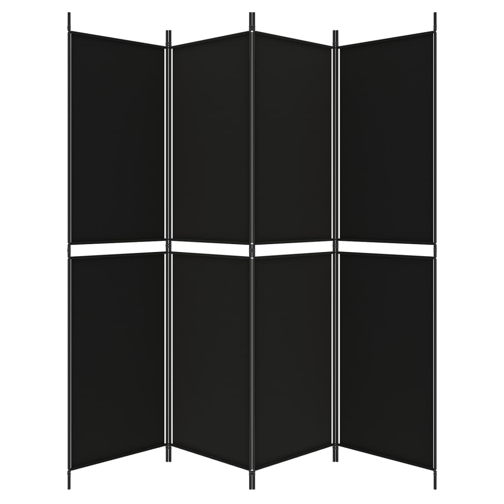 4-Paneelinen Tilanjakaja musta 200x200 cm kangas - Sisustajankoti.fi