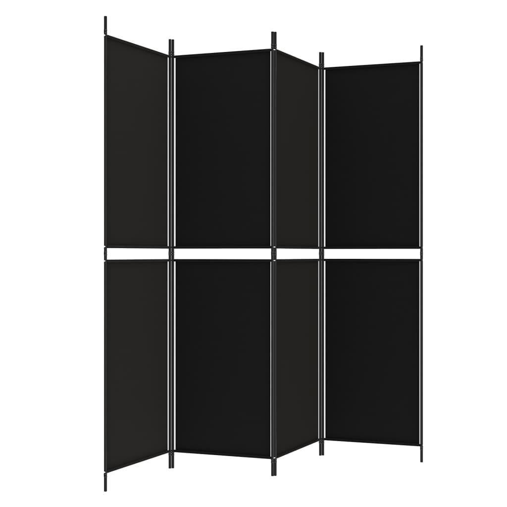 4-Paneelinen Tilanjakaja musta 200x200 cm kangas - Sisustajankoti.fi
