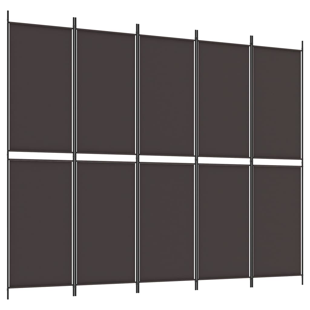 5-paneelinen Tilanjakaja ruskea 250x200 cm kangas - Sisustajankoti.fi